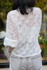 TYNVIE V领和服袖透视上衣-流苏蕾丝 商品缩略图3