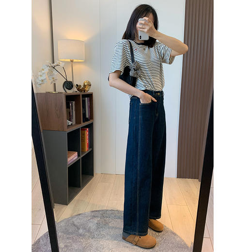 闭眼入好裤型！2025复古高腰宽松立裁斜拼显瘦宽松直筒阔腿牛仔裤长裤！ 商品图4