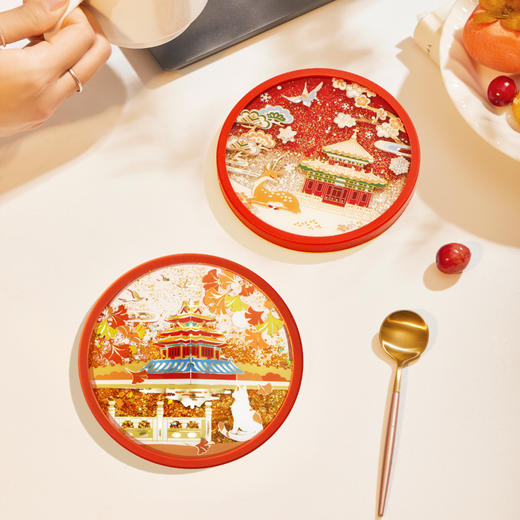 【故宫杯垫】故宫四季小景流沙创意杯垫茶托博物馆文创礼物伴手礼 商品图4