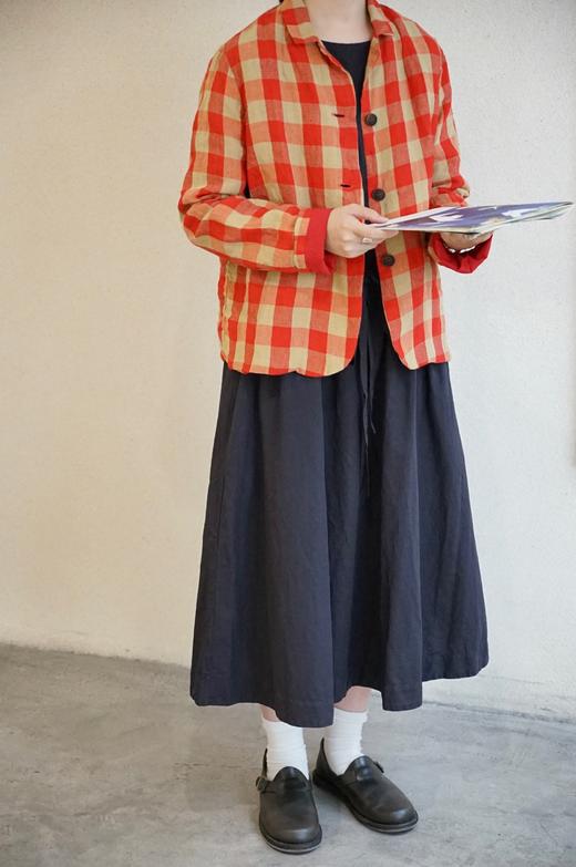 (5折) AEQUAMENTE 圆弧下摆格纹夹克短外套 商品图4