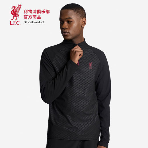 【官网同款】利物浦俱乐部 | 黑色暗纹半拉链插肩长袖袖口拇指洞上衣伊斯坦布尔 商品图1