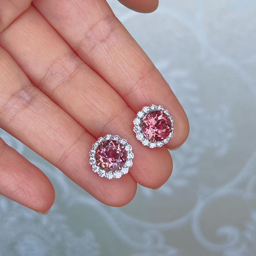 CLASSIC系列 18K镶钻石和碧玺 耳钉 商品图3