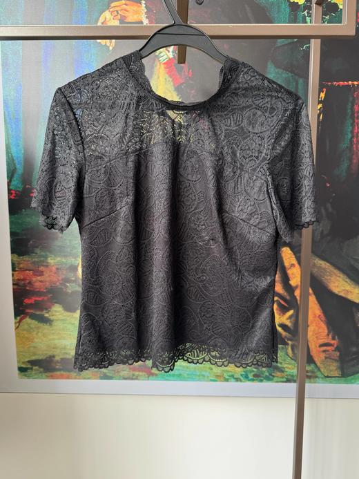 SZ2T01_漆黑色_T 恤_春夏_蕾丝提花修身显瘦_高级女装_BERNIEELEN 伯妮斯茵 商品图4