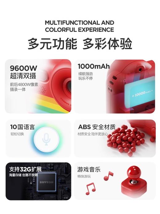 zoyzoii E28 咔嚓童趣环游系列相机 玩具可拍照数码高清像素男女宝宝迷你六一礼物 商品图3