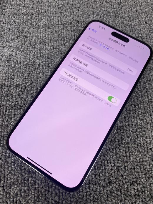 编号255084-苹果iPhone14ProMax/512G/暗紫色，国行双卡5G手机，9.5新，电池86%，客户换过后置摄像头，特价4999便宜出！质检工程师已深度检测通过，店保1年，请放心购买！ 商品图8