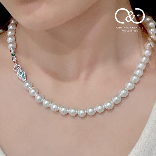 C&C 意大利 灵蛇天然翡翠铂光项链&天然和田玉项链礼盒装 商品图0