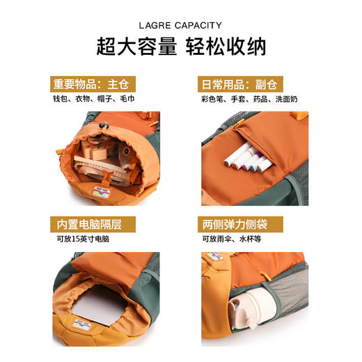 zoyzoii B73-自然奇遇系列户外背包 儿童小学生书包男女孩户外出游双肩包2024轻便透气小孩登山包 礼盒包装⭐100cm~150cm身高可用 商品图5