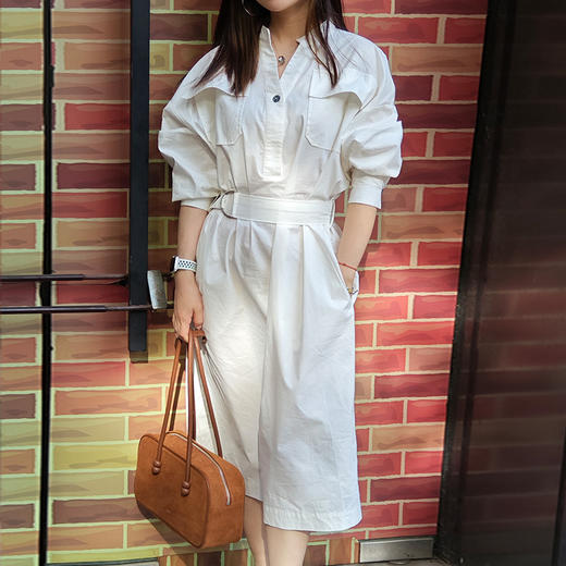 【白开水系列 】馥迦白开水纯棉连衣裙  ，知性气质 纯白  S-2XL可选 商品图2