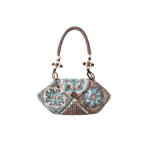 苏苏姐家朵花纹单肩包手工DIY钩针毛线团自制包包材料包 商品图4