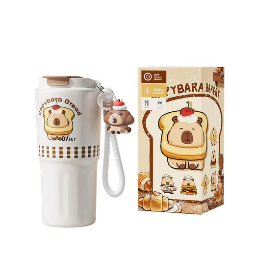 可爱卡皮巴拉保温保冷杯女生高颜值咖啡杯304不锈钢外出携带水杯子2025新款 商品图6