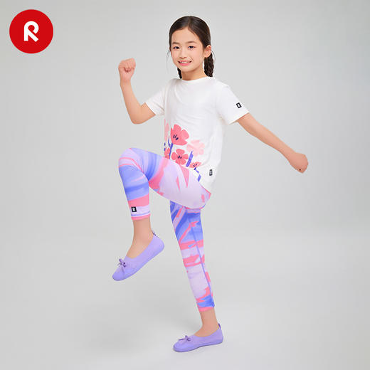 芬兰Reima2025春夏新款女孩大童防晒凉感针织运动弹力舒适紧身裤 商品图4