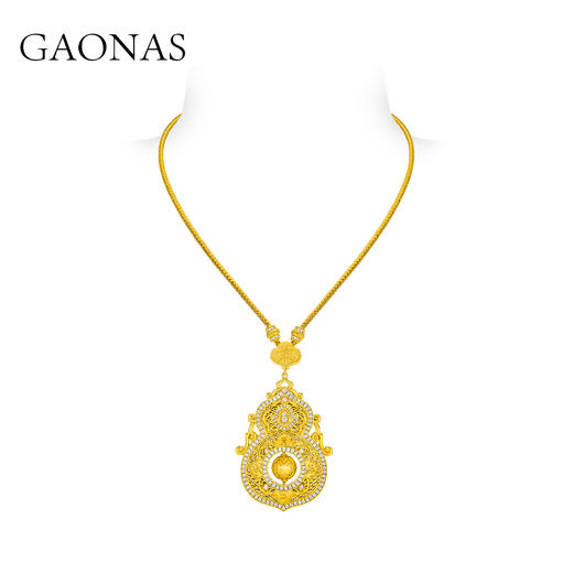 GAONAS 古韵今风时尚新中式金色项链11386XGO 商品图1