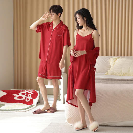 法黛琪夏季冰丝情侣套装 商品图1