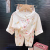 【满印图案家居服套装~】夏季纱布睡衣 儿童纯棉a类 纱布家居服套装 女童薄款花边开衫两件套-QQ 商品缩略图4