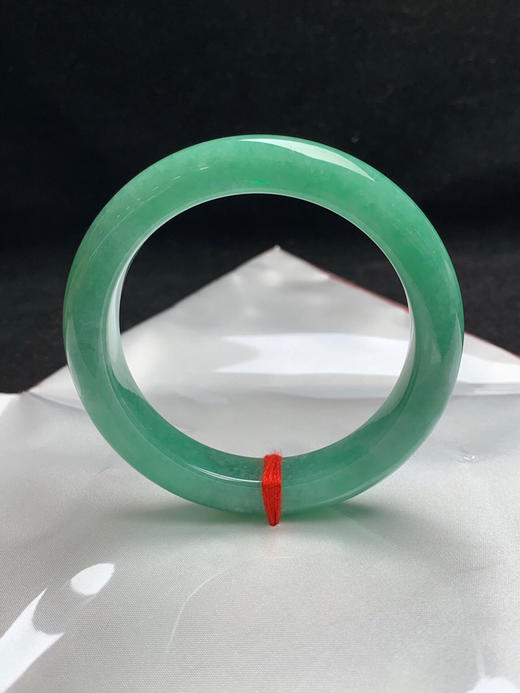 612813，55圈口，满绿正圈平安镯，蓝绿色，满色底，底子细腻有水 商品图3
