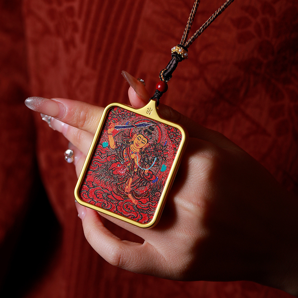 文殊菩萨唐卡摆件，挂件