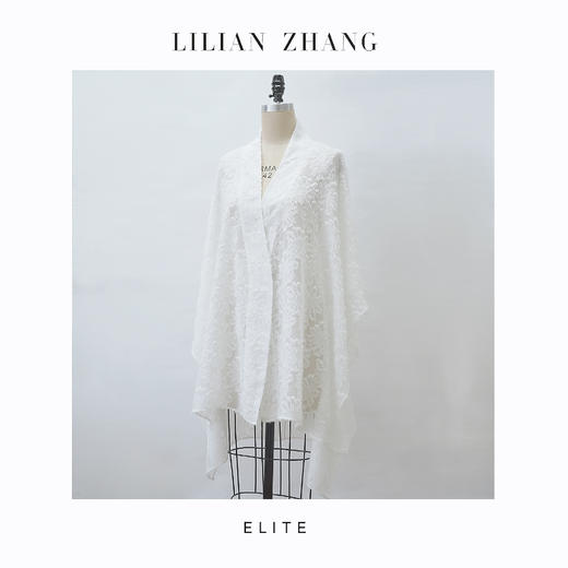 E-“定制”——静奢风 ——都市摩登——风尚之选—— 米白柔纱披肩 2405036 商品图1