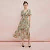QF829斯尔丽25新款法式浪漫高腰节荷叶边女人味十足散大摆碎花连衣裙 商品缩略图3