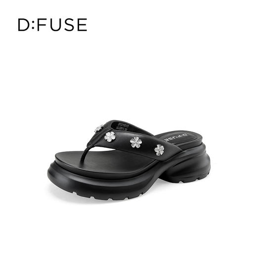 Dfuse迪芙斯2025夏季新款百搭休闲凉拖花钻扣厚底百搭人字拖鞋女鞋DFD2110111 商品图6