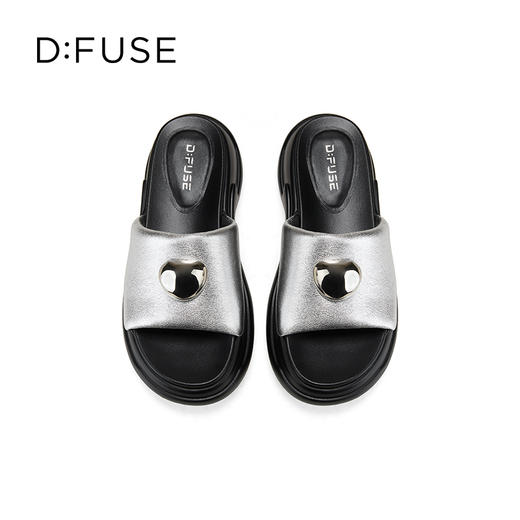 Dfuse迪芙斯2025夏季新款轻盈拖鞋增高厚底鼓棉外穿时尚凉拖DFD2110109 商品图9