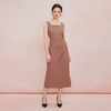 QF845斯尔丽2025新款高弹面料舒适收褶显瘦藏肚子侧边开叉背心式连衣裙 商品缩略图4