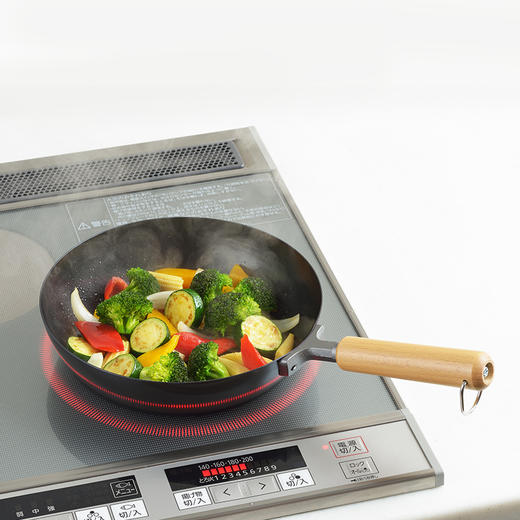 日本吉川YOSHIKAWA平底炒锅煎锅油炸锅轻便无涂层24cm电磁炉燃气灶通用 商品图3