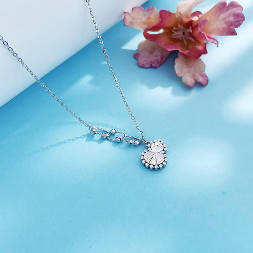 【限时8.8折】【线上铂金馆】PT950 #葫芦 #招财纳福 【国际铂金协会】铂金AB链双面仿钻碎碎冰车花葫芦调节套链(BTL00310)预售产品下单后不退款不退货不换货不补差价) 商品图3