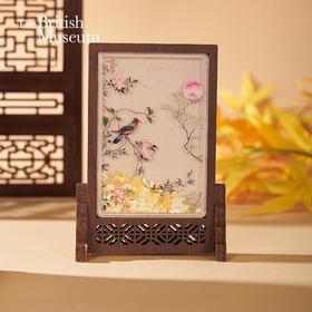 大英博物馆 东方梦境系列 雀绕花枝流沙屏风 冰箱贴摆件