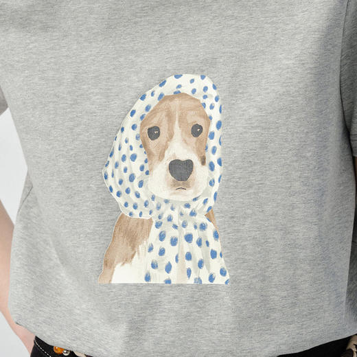 馥迦减龄小狗印花短袖T恤 商品图6