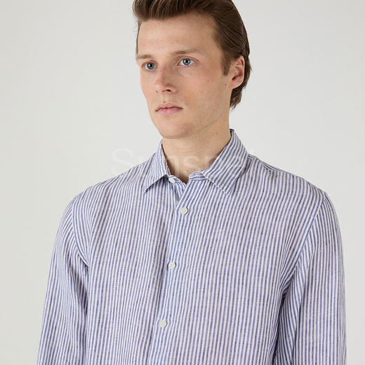 【亚麻系列】SUNSPEL男士经典款细条纹亚麻长袖衬衫 商品图2