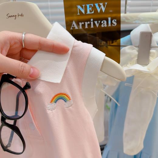 【秒杀】巴鲁熊女童夏季学院风休闲POLO领百褶公主连衣裙背心裙公主背心裙80-150 商品图6