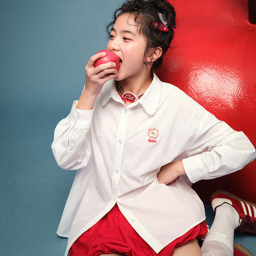 笛莎Deesha青少年女童衬衫2025夏季女童长袖衬衫 商品图1