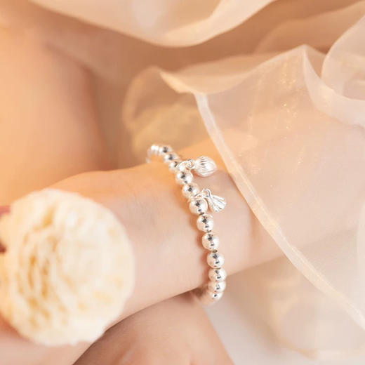 【520限定】两世欢999足银 纯银手链轻奢转运珠银手镯 礼盒装 附带检验证书 商品图2