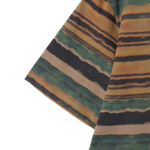 T3357夏季高级感新款撞色晕染条纹圆领短袖T恤宽松百搭舒适上衣 商品图4