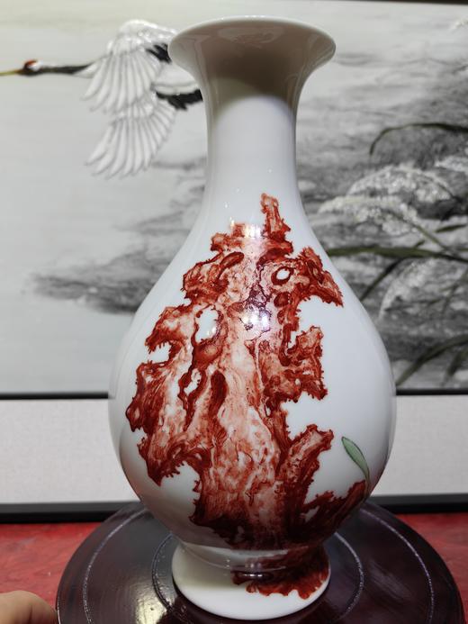 釉上油红《玲珑剔透》玉壶春 商品图0