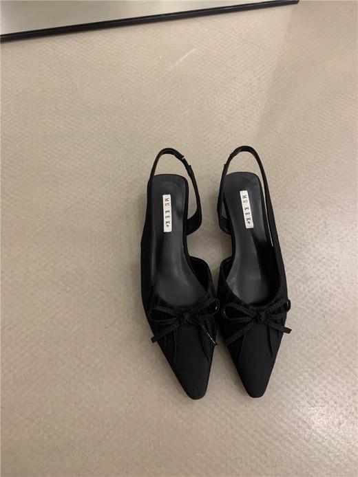 【YW】无忧购法式小众温柔绸缎蝴蝶结尖头浅口包头晚晚单鞋2026（截单后7天发货) 商品图9