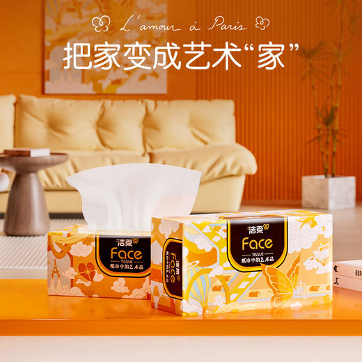 洁柔牌纸面巾(艺术巴黎沙龙香氛盒抽)4层90抽(8盒装)BH210-08E 商品图3