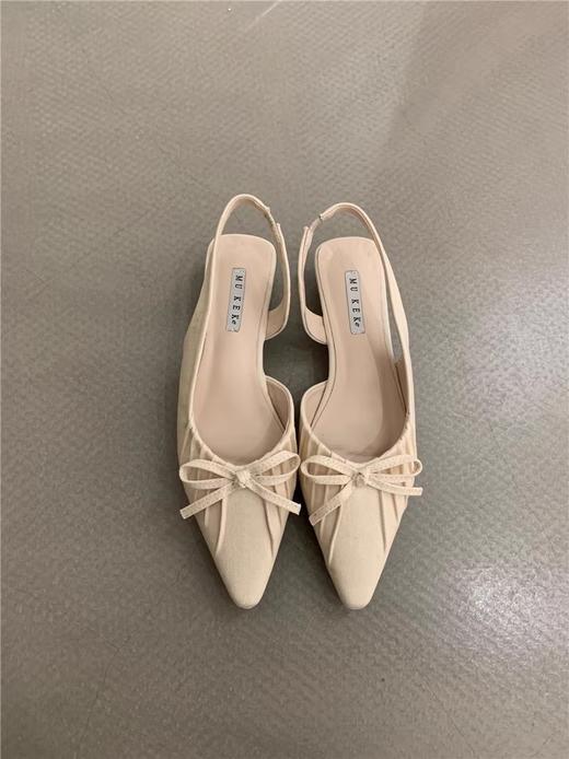 【YW】无忧购法式小众温柔绸缎蝴蝶结尖头浅口包头晚晚单鞋2026（截单后7天发货) 商品图8