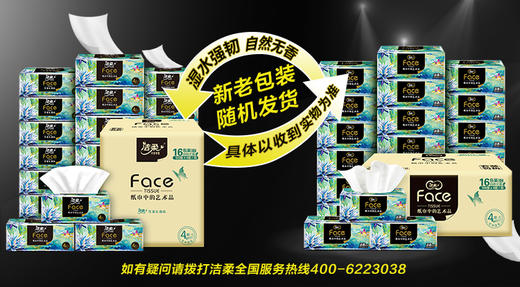 洁柔牌纸面巾(Face油画软抽)100抽4层(16包装)BR114-16E 商品图0
