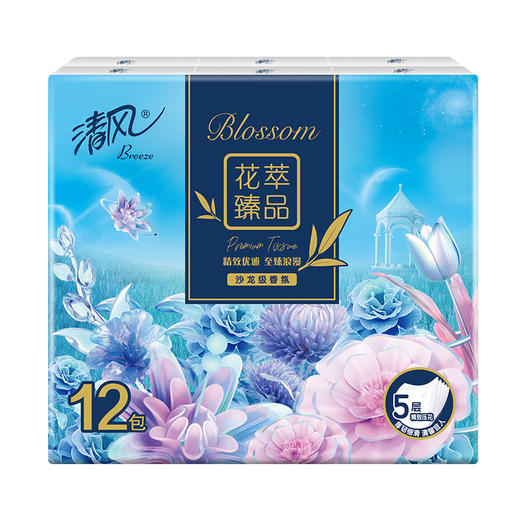 清风牌花萃手帕纸5层6张12包 商品图2
