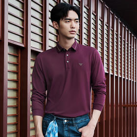 柒牌SEVEN 男装长袖POLO衫男商务通勤翻领上衣5005940