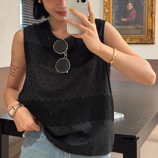 【预售7天】良木里真丝拼接背心（3689） 商品图1