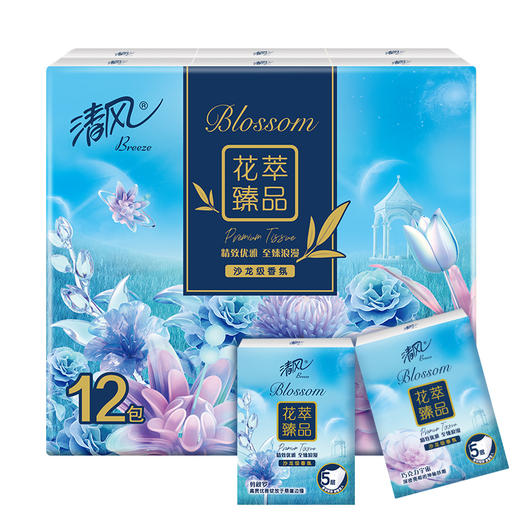清风牌花萃手帕纸5层6张12包 商品图4