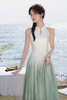 鹿向南「绿芜清梦」禅意新中式挂脖连衣裙女2025年夏季新款长裙 商品缩略图2