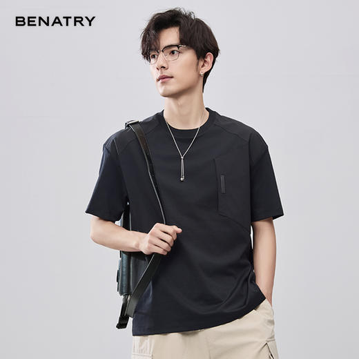 贝纳川夏季圆领拼接短袖T恤 ECF214013 商品图7