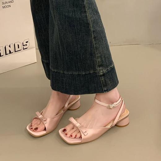 【YW】无忧购法式温柔蝴蝶结细带百搭配裙子罗马小凉鞋998（截单后7天发货) 商品图5