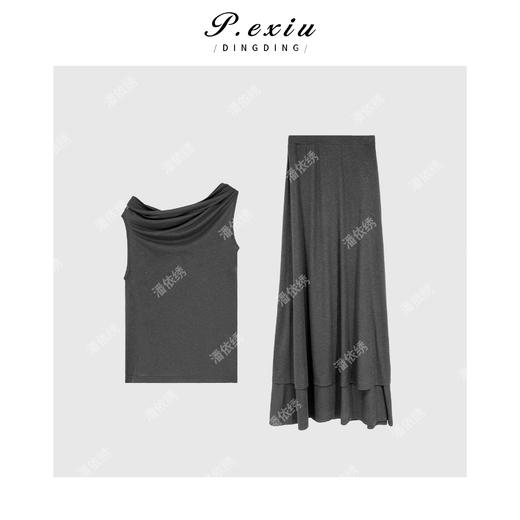 PanYiXiu/潘依绣【茶歇美人】天丝亚麻温柔风背心半裙套装 CX240424 商品图1