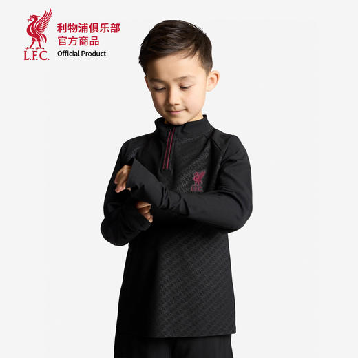 【官网同款】利物浦俱乐部 | 拉链插肩上衣大童版黑色运动长袖透气 商品图3