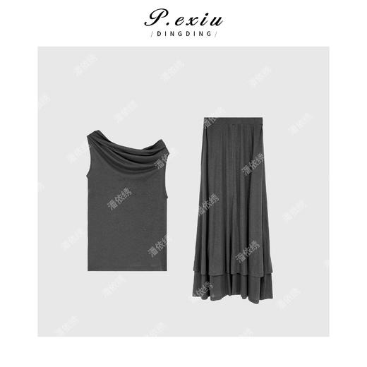 PanYiXiu/潘依绣【茶歇美人】天丝亚麻温柔风背心半裙套装 CX240424 商品图2