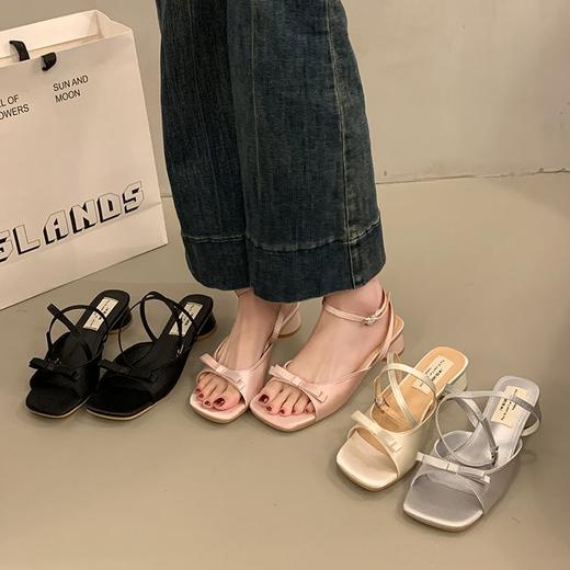 【YW】无忧购法式温柔蝴蝶结细带百搭配裙子罗马小凉鞋998（截单后7天发货) 商品图0